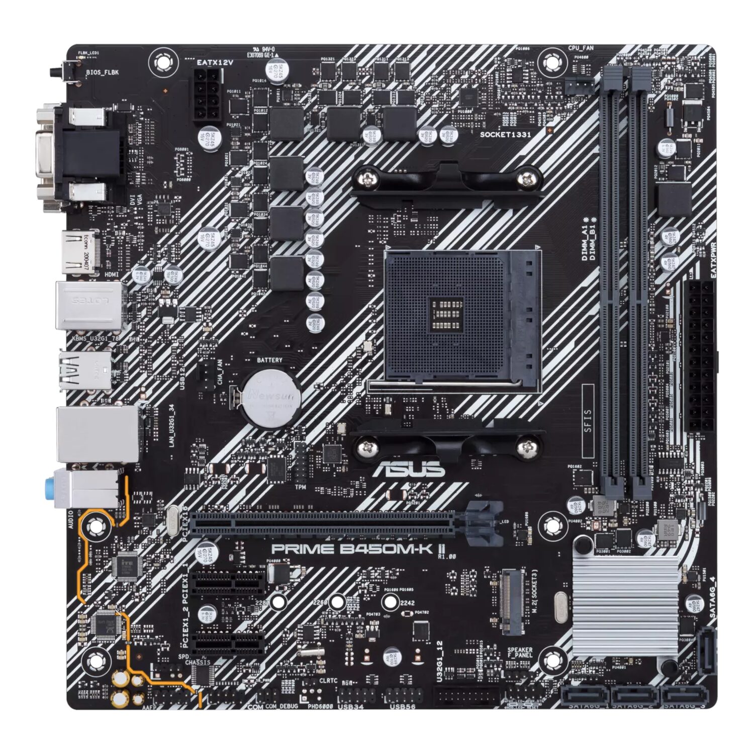 ASUS PRIME B450M-K II mATX Motherboard - AM4, DDR4, HDMI, M.2, USB3.2 2 ASUS PRIME B450M-K II mATX Motherboard - AM4, DDR4, HDMI, M.2, USB3.2 - Image 2