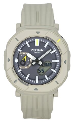 Casio Pro Trek Analog Digital Smartphone Link Resin Strap Gray Dial Tough Solar PRJ-B001-7 100M Men's Watch