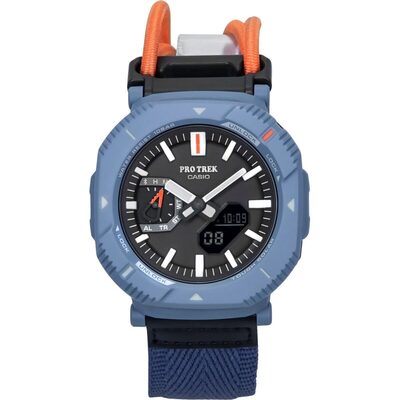 Casio Pro Trek Hiker Line Analog Digital Mobile Link Cloth Strap Grey Dial Tough Solar PRJ-B001B-2 100M Men's Watch