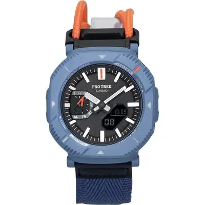 Casio Pro Trek Hiker Line Analog Digital Mobile Link Cloth Strap Grey Dial Tough Solar PRJ-B001B-2 100M Men's Watch