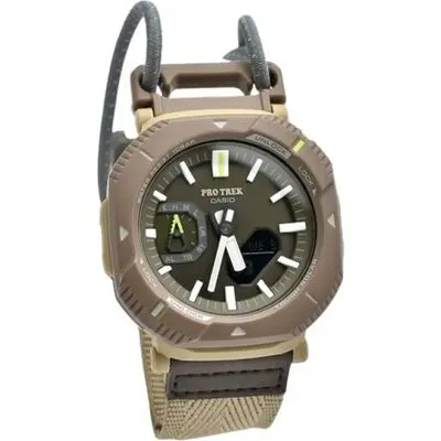 Casio Pro Trek Analog Digital Smartphone Link Cloth Strap Green Dial Tough Solar PRJ-B001B-5 100M Unisex Watch