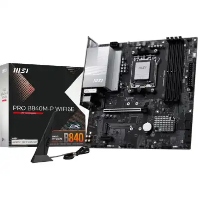 MSI PRO B840M-P Wi-Fi 6E AMD AM5 MATX Gaming Motherboard