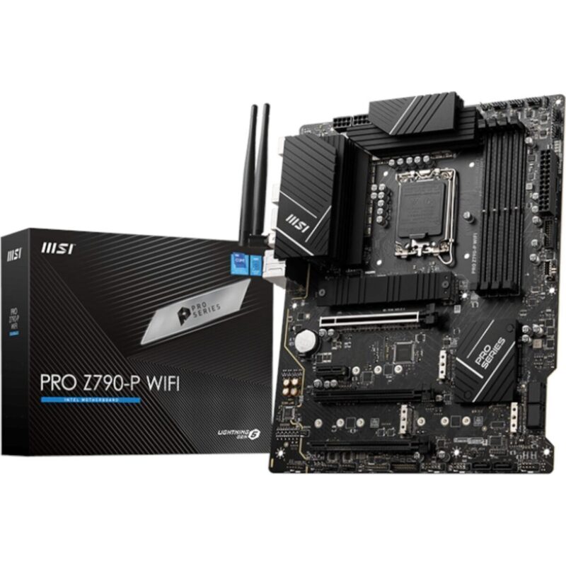 PROZ790-PWIFI-WR-01 MSI PRO Z790-P WIFI Motherboard – Intel Z790, Wi-Fi 6E, DDR5, ATX