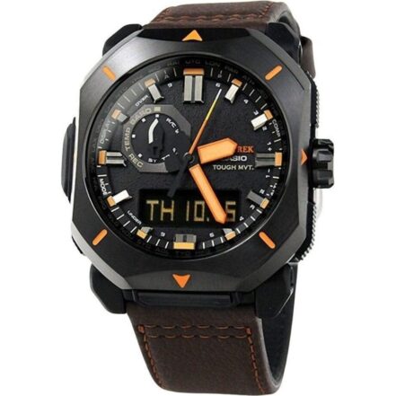 Casio ProTrek Analog Digital Brown Leather Strap Grey Dial Tough Solar PRW-6900YL-5 100M Men's Watch