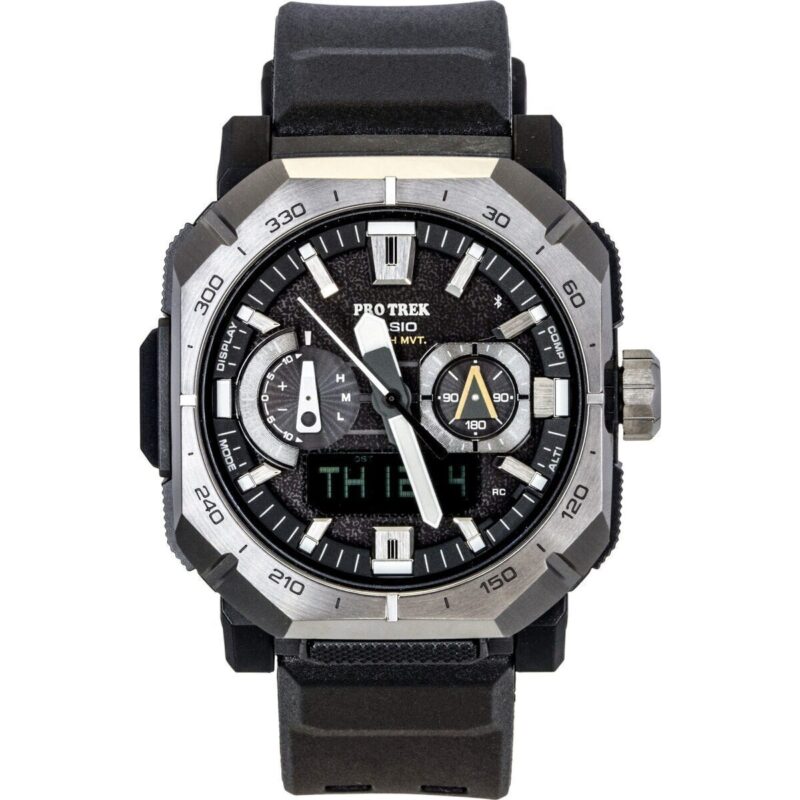 Casio Pro Trek Analog Digital Smartphone Link Black Rubber Strap Black Dial Solar PRW-B1000-1 100M Men's Watch Casio Pro Trek Analog Digital Smartphone Link Black Rubber Strap Black Dial Solar PRW-B1000-1 100M Men's Watch