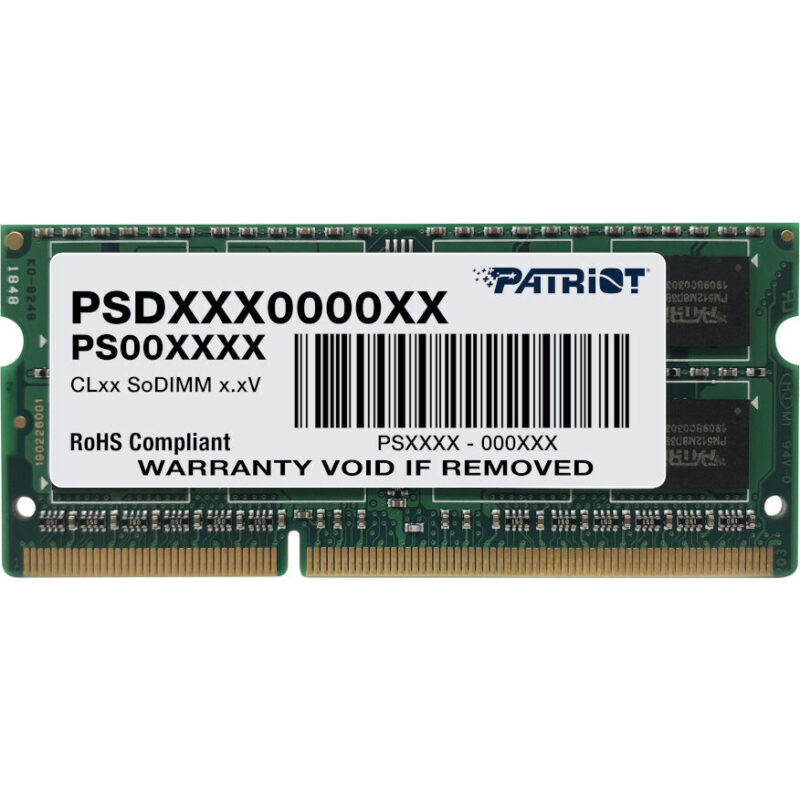 Patriot Signature Line 8GB 1600MHz DDR3 Dual Rank SODIMM Notebook Memory