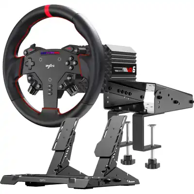 PXN VD6 Direct Drive Sim Racing Wheel | PD-HM Dual Pedal | Z9 Clamp Bundle