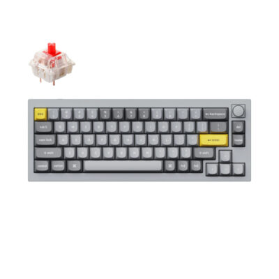 Keychron Q2 65% Red G Pro Switches Aluminium RGB Wired Keyboard - Grey (Q2-N1)