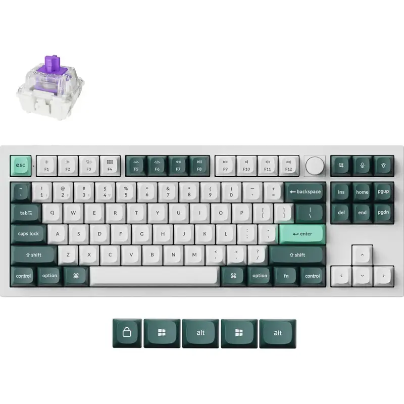Keychron Q3 HE QMK 80% Wireless Custom Mechanical Keyboard (Nebula Switch) - Shell White (Q3H-P1)