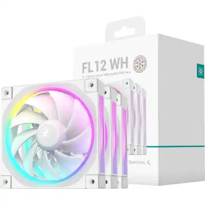 DeepCool FL12 3-in-1 ARGB 120mm Fan 3 Pack - White