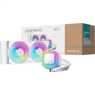 DeepCool LE240 V2 240mm ARGB AIO CPU Liquid Cooler - White