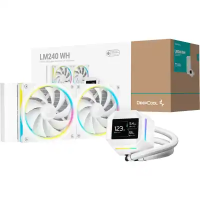 DeepCool LM240 ARGB 240mm AiO CPU Liquid Cooler - White