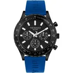 Trussardi T-Logo Tachymeter Black Dial Silicon Strap Quartz R2451148001 Men's Watch