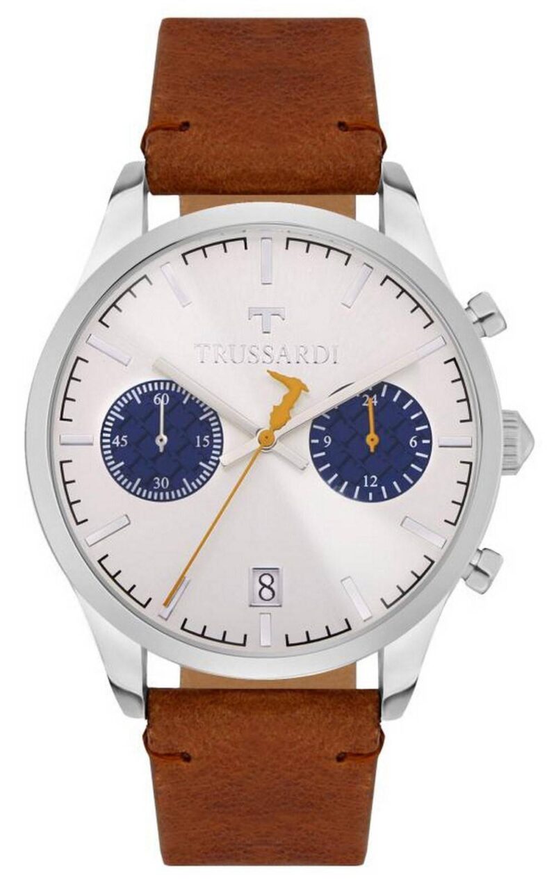 Trussardi T-Genus Chronograph Silver Dial Leather Strap Quartz R2471613004 Men's Watch Trussardi T-Genus Chronograph Silver Dial Leather Strap Quartz R2471613004 Men's Watch