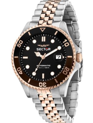 Sector 230 Two Tone Stainless Steel Black Dial Automatic R3223161014 100M Men's Watch