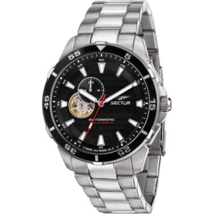 Sector ADV2500 Automatico Stainless Steel Open Heart Black Dial Automatic R3223243001 100M Men's Watch