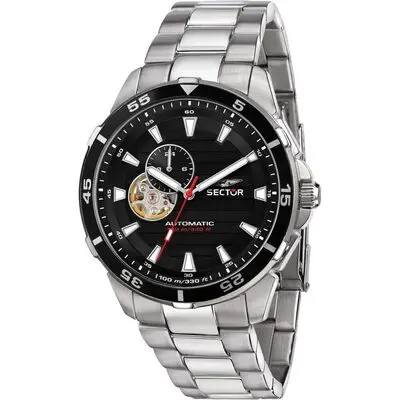 Sector ADV2500 Automatico Stainless Steel Open Heart Black Dial Automatic R3223243001 100M Men's Watch