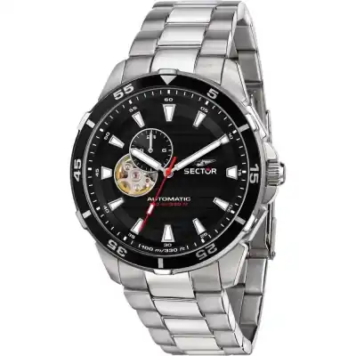Sector ADV2500 Automatico Stainless Steel Open Heart Black Dial Automatic R3223243001 100M Men's Watch