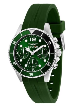 Sector 230 Multifunction Silicone Strap Green Dial Quartz R3251161051 100M Men's Watch
