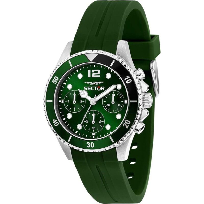Sector 230 Multifunction Silicone Strap Green Dial Quartz R3251161051 100M Men's Watch