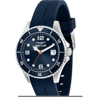 Sector 230 Silicone Strap Blue Dial Quartz R3251161056 100M Men's Watch