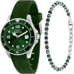Sector 230 Silicone Strap Green Dial Quartz R3251161059 100M Men's Watch With Extra Bracelet