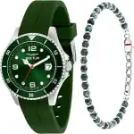 Sector 230 Silicone Strap Green Dial Quartz R3251161059 100M Men's Watch With Extra Bracelet