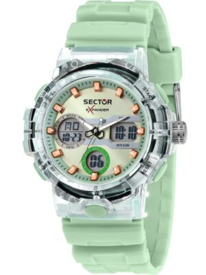 Sector Ex-46 Silicone Strap Green Dial Quartz R3251242502 Men's Watch