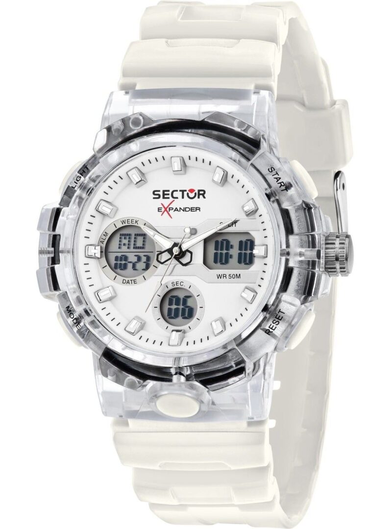 Sector Ex-46 Silicone Strap White Dial Quartz R3251242504 Men's Watch