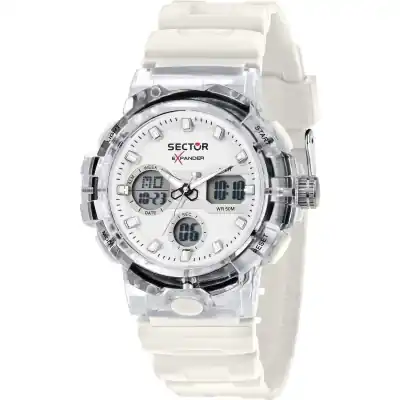 Sector Ex-46 Silicone Strap White Dial Quartz R3251242504 Men's Watch
