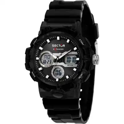 Sector Ex-46 Silicone Strap Black Dial Quartz R3251242505 Men's Watch