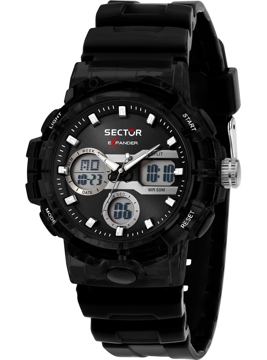 Sector Ex-46 Silicone Strap Black Dial Quartz R3251242505 Men's Watch