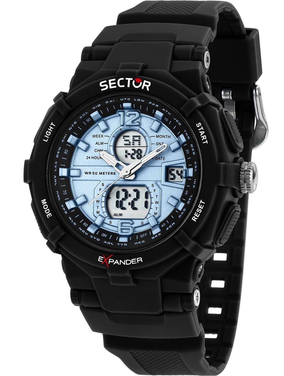 Sector Ex-09 Silicone Strap Blue Dial Quartz R3251296001 Men's Watch