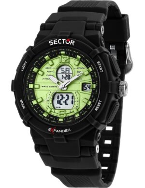 Sector Ex-09 Silicone Strap Green Dial Quartz R3251296002 Men's Watch