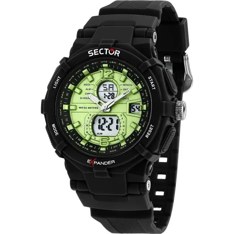 Sector Ex-09 Silicone Strap Green Dial Quartz R3251296002 Men's Watch
