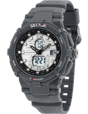 Sector Ex-09 Silicone Strap Silver Dial Quartz R3251296003 Men's Watch