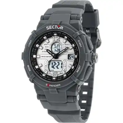 Sector Ex-09 Silicone Strap Silver Dial Quartz R3251296003 Men's Watch