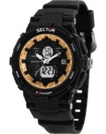 Sector Ex-09 Silicone Strap Black Dial Quartz R3251296004 Men's Watch