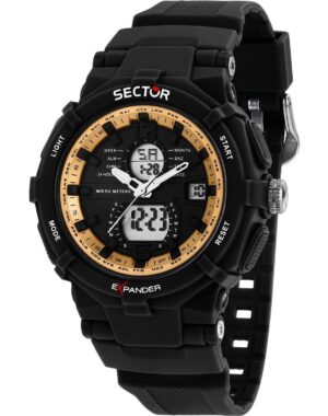Sector Ex-09 Silicone Strap Black Dial Quartz R3251296004 Men's Watch