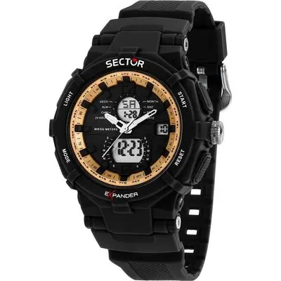 Sector Ex-09 Silicone Strap Black Dial Quartz R3251296004 Men's Watch