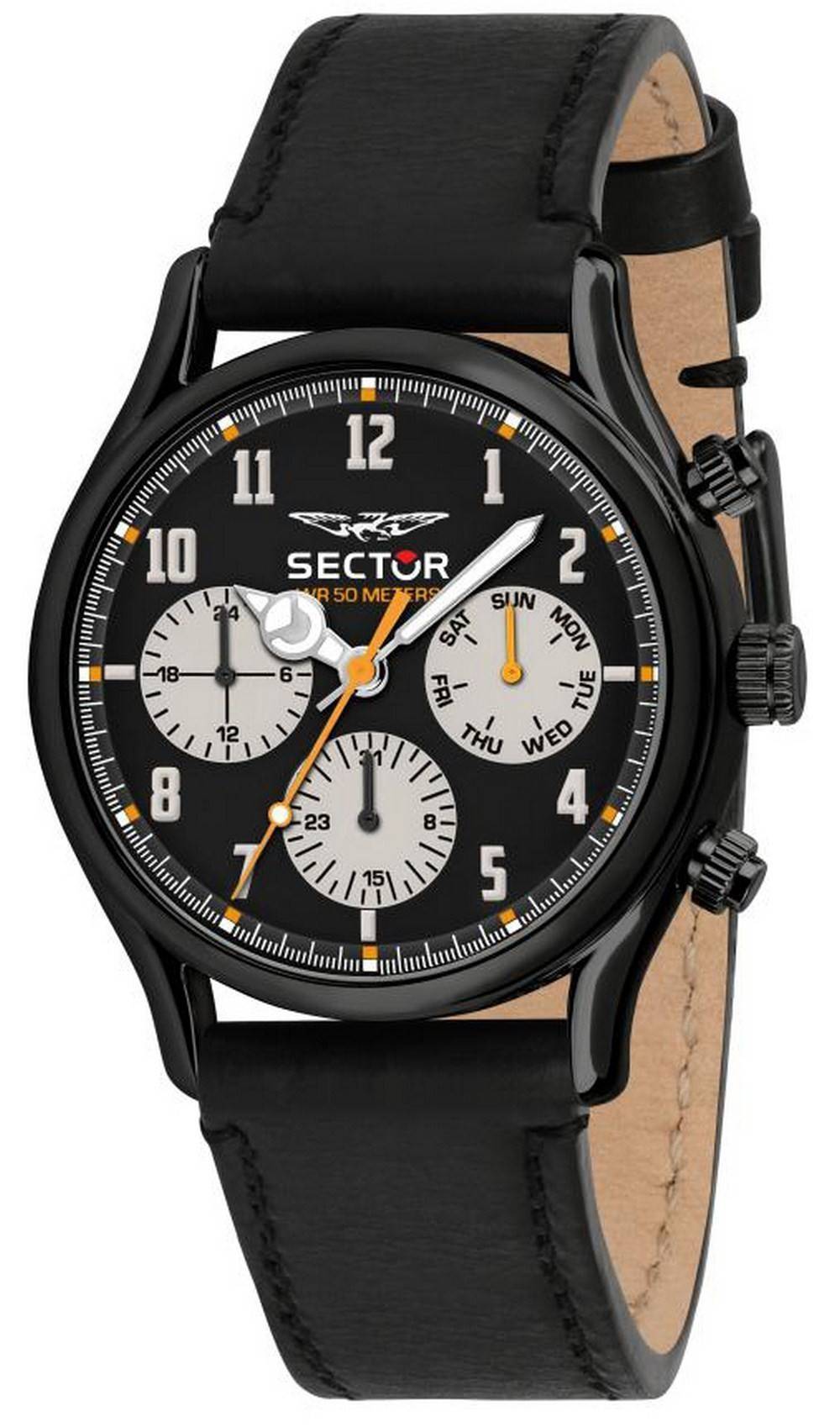 Sector 660 Black Dial Leather Strap Quartz R3251517001 Men's Watch 1 Sector 660 Black Dial Leather Strap Quartz R3251517001 Men's Watch