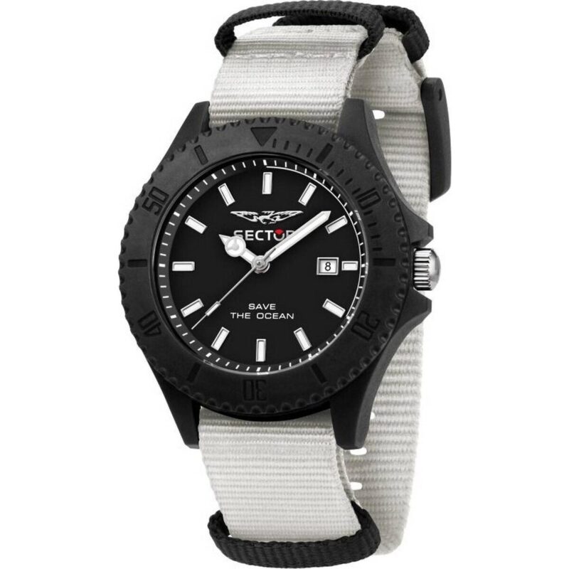 Sector Save The Ocean Black Sunray Dial Quartz R3251539003 Men's Watch