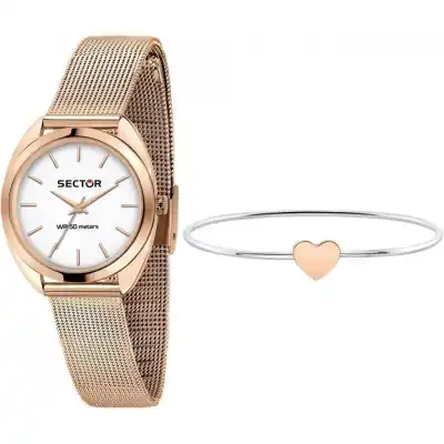 Sector 955 White Matt Dial Rose Gold Tone Stainless Steel Quartz R3253518515 Women's Watch