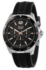 Sector 650 Chronograph Silicone Strap Black Dial Quartz R3271631002 100M Men's Watch