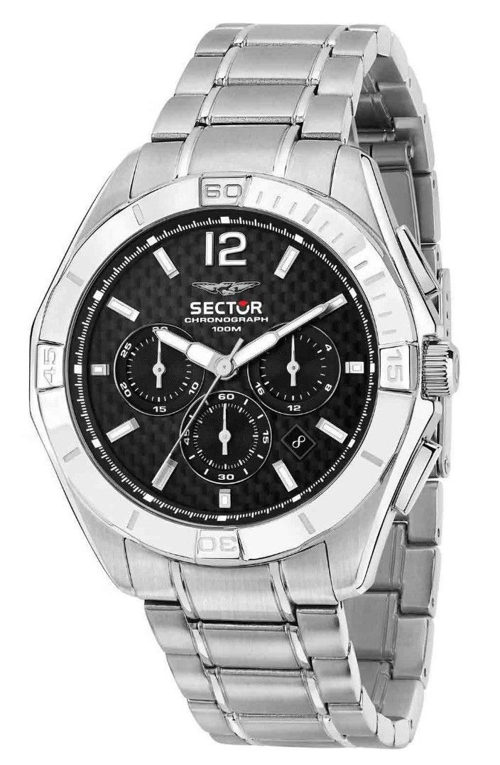 Sector 790 Chronograph Stainless Steel Black Dial Quartz R3273636003 100M Men's Watch Sector 790 Chronograph Stainless Steel Black Dial Quartz R3273636003 100M Men's Watch