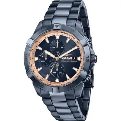 Sector ADV2500 Chronograph Stainless Steel Blue Dial Quartz R3273643007 100M Men's Watch