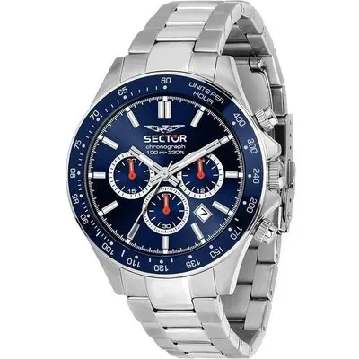 Sector 230 Chronograph Stainless Steel Blue Sunray Dial Quartz R3273661037 100M Men's Watch