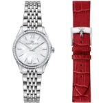 Philip Watch Swiss Made Roma Stainless Steel White Dial Quartz R8253217506 Women's Watch With Extra Strap