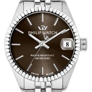Philip Watch Swiss Made Caribe Urban Stainless Steel Brown Sunray Dial Quartz R8253597612 100M Women's Watch