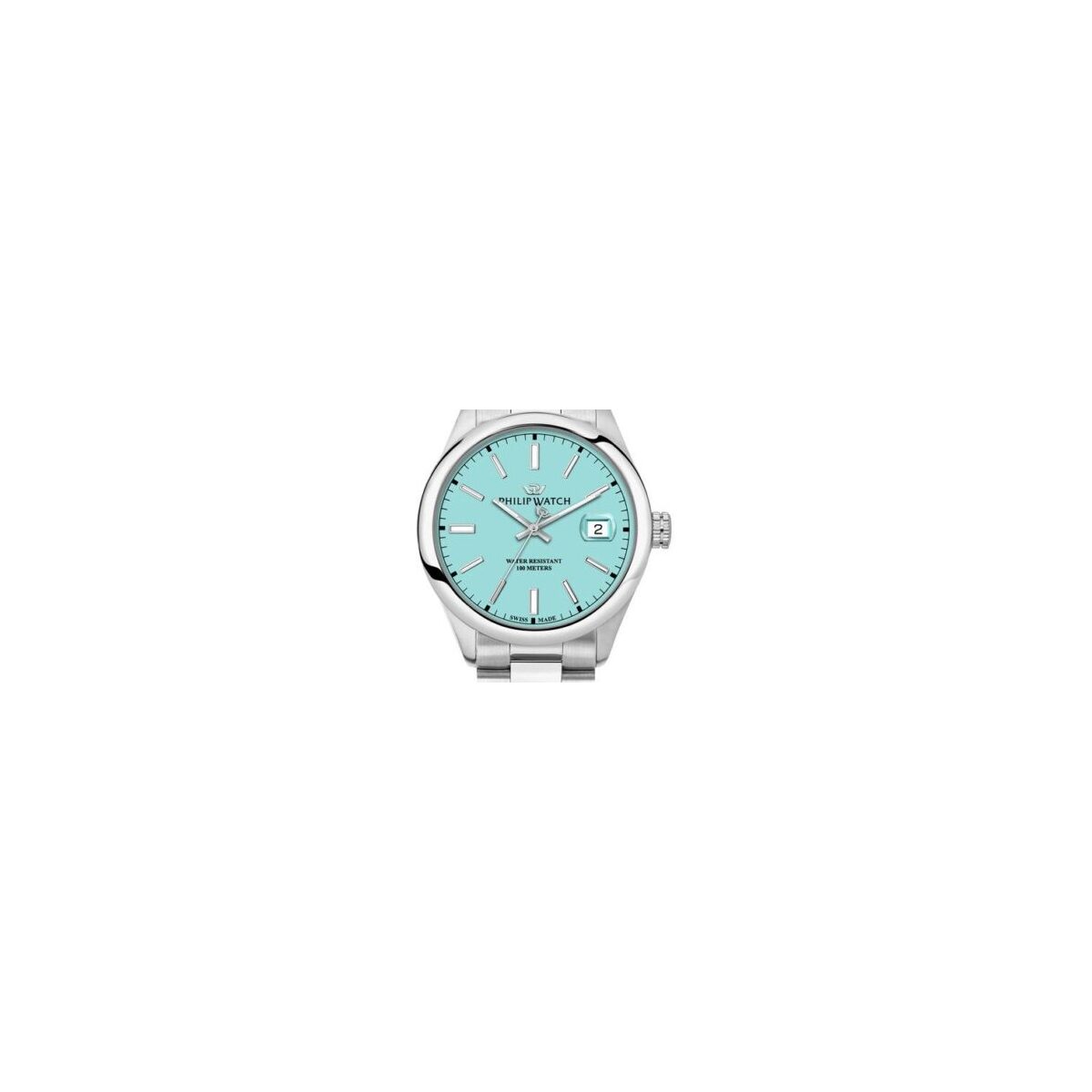 Philip Watch Swiss Made Caribe Urban Stainless Steel Turquoise Dial Quartz R8253597642 100M Men's Watch
